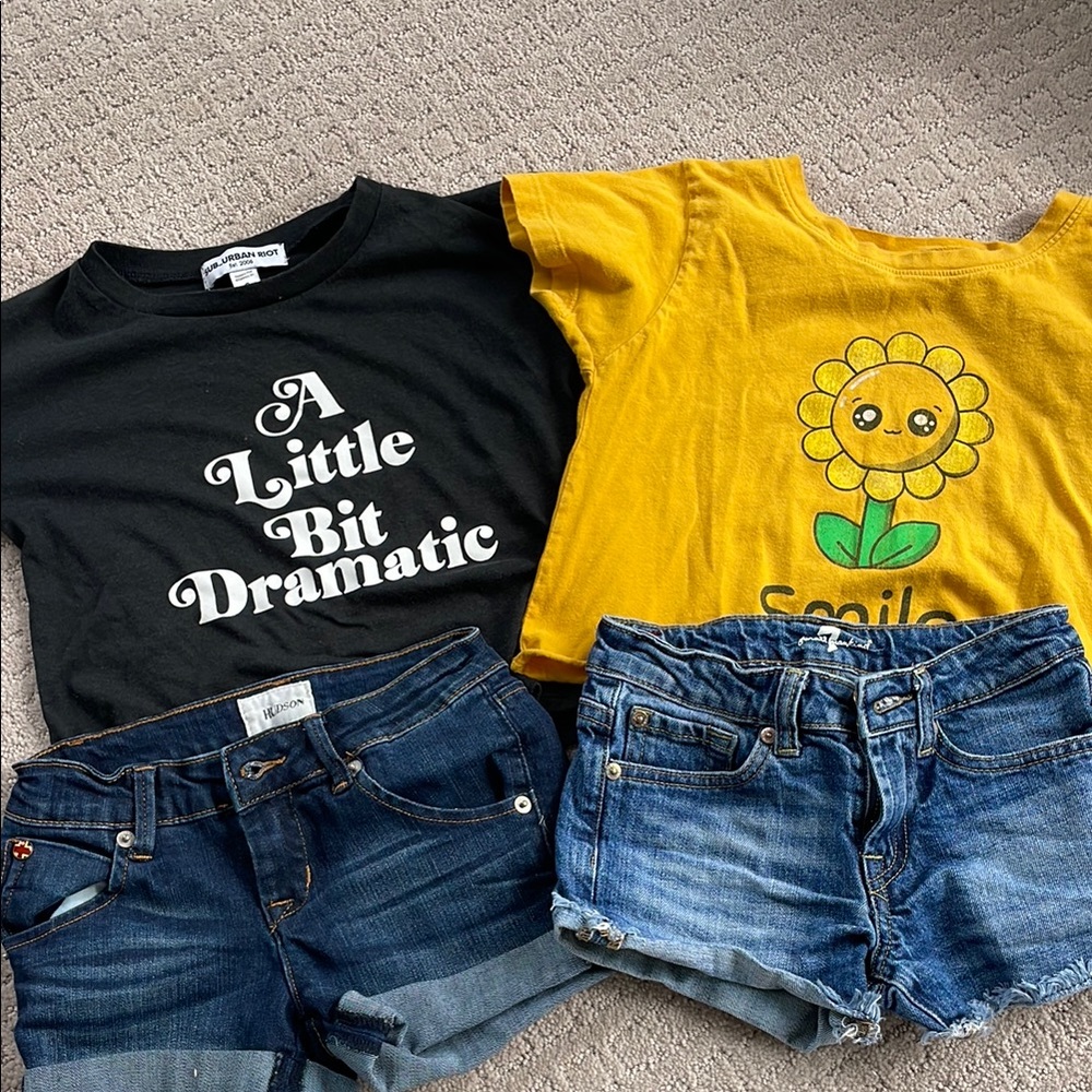 Black and Yellow Kids Graphic Tees Set